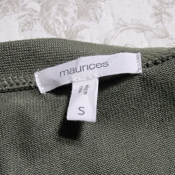 Maurices Olive Green Open-Front Cardigan Size Small - Picture 4 of 11